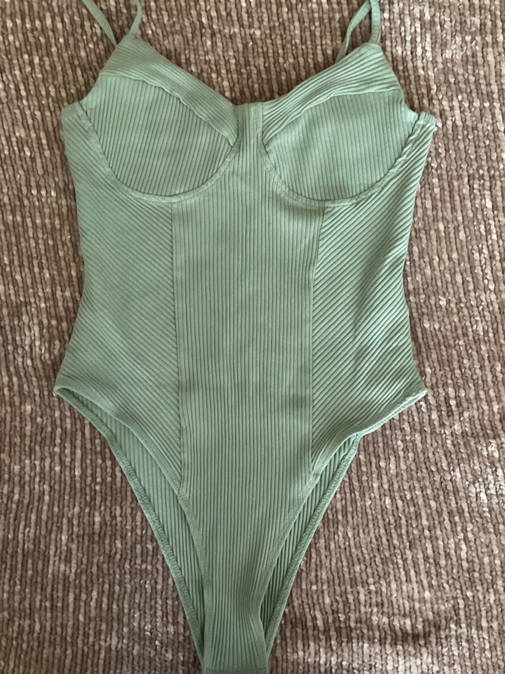 One-Piece Bodysuit in Sage Green - Unbranded